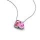 3 - Arika 1.05 ctw Emerald Shape Pink Tourmaline with Pear Shape Created Pink Sapphire Toi Et Moi Women Pendant Necklace 