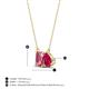 4 - Arika 1.05 ctw Emerald Shape Pink Tourmaline with Pear Shape Created Ruby Toi Et Moi Women Pendant Necklace 