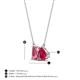 4 - Arika 1.05 ctw Emerald Shape Pink Tourmaline with Pear Shape Created Ruby Toi Et Moi Women Pendant Necklace 