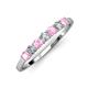 3 - Vivian 3.00 mm Pink Tourmaline and Diamond 7 Stone Wedding Band 