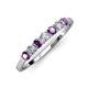 3 - Vivian 3.00 mm Amethyst and Diamond 7 Stone Wedding Band 