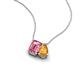 3 - Arika 1.00 ctw Emerald Shape Pink Tourmaline with Pear Shape Citrine Toi Et Moi Women Pendant Necklace 