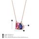 4 - Arika 0.95 ctw Emerald Shape Pink Tourmaline with Pear Shape Iolite Toi Et Moi Women Pendant Necklace 