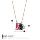 4 - Arika 1.10 ctw Emerald Shape Pink Tourmaline with Pear Shape London Blue Topaz Toi Et Moi Women Pendant Necklace 