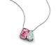 3 - Arika 0.85 ctw Emerald Shape Pink Tourmaline with Pear Shape Opal Toi Et Moi Women Pendant Necklace 