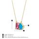 4 - Arika 0.85 ctw Emerald Shape Pink Tourmaline with Pear Shape Turquoise Toi Et Moi Women Pendant Necklace 