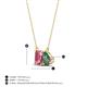 4 - Arika 1.09 ctw Emerald Shape Pink Tourmaline with Pear Shape Created Alexandrite Toi Et Moi Women Pendant Necklace 