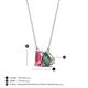 4 - Arika 1.09 ctw Emerald Shape Pink Tourmaline with Pear Shape Created Alexandrite Toi Et Moi Women Pendant Necklace 