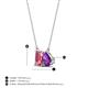 4 - Arika 1.00 ctw Emerald Shape Pink Tourmaline with Pear Shape Amethyst Toi Et Moi Women Pendant Necklace 