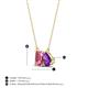 4 - Arika 1.00 ctw Emerald Shape Pink Tourmaline with Pear Shape Amethyst Toi Et Moi Women Pendant Necklace 
