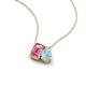 3 - Arika 0.95 ctw Emerald Shape Pink Tourmaline with Pear Shape Aquamarine Toi Et Moi Women Pendant Necklace 