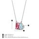 4 - Arika 0.95 ctw Emerald Shape Pink Tourmaline with Pear Shape Aquamarine Toi Et Moi Women Pendant Necklace 