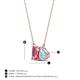 4 - Arika 0.95 ctw Emerald Shape Pink Tourmaline with Pear Shape Aquamarine Toi Et Moi Women Pendant Necklace 