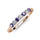 3 - Vivian 3.00 mm Iolite and Diamond 7 Stone Wedding Band 