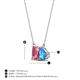 4 - Arika 1.10 ctw Emerald Shape Pink Tourmaline with Pear Shape Blue Topaz Toi Et Moi Women Pendant Necklace 