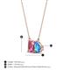 4 - Arika 1.10 ctw Emerald Shape Pink Tourmaline with Pear Shape Blue Topaz Toi Et Moi Women Pendant Necklace 