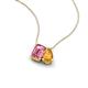 3 - Arika 1.00 ctw Emerald Shape Pink Tourmaline with Pear Shape Citrine Toi Et Moi Women Pendant Necklace 