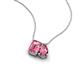 3 - Arika 1.05 ctw Emerald Shape with Pear Shape Pink Tourmaline Toi Et Moi Women Pendant Necklace 