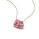 3 - Arika 1.05 ctw Emerald Shape with Pear Shape Pink Tourmaline Toi Et Moi Women Pendant Necklace 