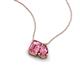 3 - Arika 1.05 ctw Emerald Shape with Pear Shape Pink Tourmaline Toi Et Moi Women Pendant Necklace 