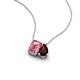 3 - Arika 1.15 ctw Emerald Shape Pink Tourmaline with Pear Shape Red Garnet Toi Et Moi Women Pendant Necklace 