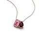 3 - Arika 1.15 ctw Emerald Shape Pink Tourmaline with Pear Shape Red Garnet Toi Et Moi Women Pendant Necklace 
