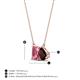 4 - Arika 1.15 ctw Emerald Shape Pink Tourmaline with Pear Shape Red Garnet Toi Et Moi Women Pendant Necklace 