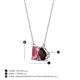 4 - Arika 1.15 ctw Emerald Shape Pink Tourmaline with Pear Shape Red Garnet Toi Et Moi Women Pendant Necklace 