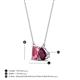 4 - Arika 1.15 ctw Emerald Shape Pink Tourmaline with Pear Shape Rhodolite Garnet Toi Et Moi Women Pendant Necklace 