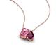 3 - Arika 1.15 ctw Emerald Shape Pink Tourmaline with Pear Shape Rhodolite Garnet Toi Et Moi Women Pendant Necklace 