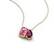 3 - Arika 1.15 ctw Emerald Shape Pink Tourmaline with Pear Shape Rhodolite Garnet Toi Et Moi Women Pendant Necklace 
