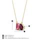4 - Arika 1.15 ctw Emerald Shape Pink Tourmaline with Pear Shape Rhodolite Garnet Toi Et Moi Women Pendant Necklace 