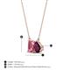 4 - Arika 1.15 ctw Emerald Shape Pink Tourmaline with Pear Shape Rhodolite Garnet Toi Et Moi Women Pendant Necklace 