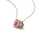3 - Arika 0.95 ctw Emerald Shape Pink Tourmaline with Pear Shape Smoky Quartz Toi Et Moi Women Pendant Necklace 