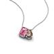 3 - Arika 0.95 ctw Emerald Shape Pink Tourmaline with Pear Shape Smoky Quartz Toi Et Moi Women Pendant Necklace 