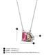 4 - Arika 0.95 ctw Emerald Shape Pink Tourmaline with Pear Shape Smoky Quartz Toi Et Moi Women Pendant Necklace 
