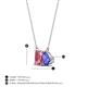 4 - Arika 1.05 ctw Emerald Shape Pink Tourmaline with Pear Shape Tanzanite Toi Et Moi Women Pendant Necklace 