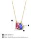 4 - Arika 1.05 ctw Emerald Shape Pink Tourmaline with Pear Shape Tanzanite Toi Et Moi Women Pendant Necklace 