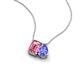 3 - Arika 1.05 ctw Emerald Shape Pink Tourmaline with Pear Shape Tanzanite Toi Et Moi Women Pendant Necklace 
