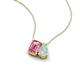 3 - Arika 0.85 ctw Emerald Shape Pink Tourmaline with Pear Shape Opal Toi Et Moi Women Pendant Necklace 
