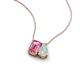 3 - Arika 0.85 ctw Emerald Shape Pink Tourmaline with Pear Shape Opal Toi Et Moi Women Pendant Necklace 