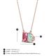 4 - Arika 0.85 ctw Emerald Shape Pink Tourmaline with Pear Shape Opal Toi Et Moi Women Pendant Necklace 