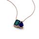 3 - Arika 1.15 ctw Emerald Shape London Blue Topaz with Pear Shape Created Blue Sapphire Toi Et Moi Women Pendant Necklace 