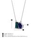 4 - Arika 1.15 ctw Emerald Shape London Blue Topaz with Pear Shape Created Blue Sapphire Toi Et Moi Women Pendant Necklace 