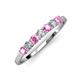 3 - Vivian 3.00 mm Pink Sapphire and Diamond 7 Stone Wedding Band 