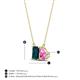 4 - Arika 1.15 ctw Emerald Shape London Blue Topaz with Pear Shape Created Pink Sapphire Toi Et Moi Women Pendant Necklace 