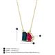 4 - Arika 1.15 ctw Emerald Shape London Blue Topaz with Pear Shape Created Ruby Toi Et Moi Women Pendant Necklace 