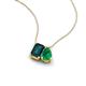 3 - Arika 1.03 ctw Emerald Shape London Blue Topaz with Pear Shape Created Emerald Toi Et Moi Women Pendant Necklace 