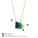 4 - Arika 1.03 ctw Emerald Shape London Blue Topaz with Pear Shape Created Emerald Toi Et Moi Women Pendant Necklace 