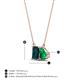 4 - Arika 1.03 ctw Emerald Shape London Blue Topaz with Pear Shape Created Emerald Toi Et Moi Women Pendant Necklace 